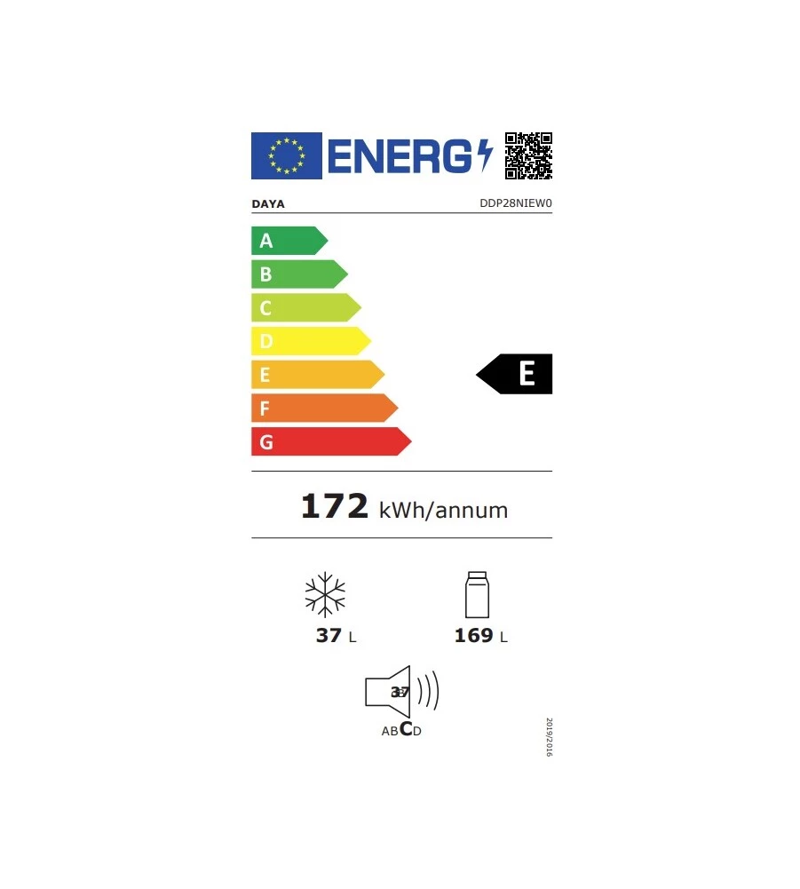 Frigorifero Doppiaporta Inverter Low Frost Daya "DDP28NIEW0" bianco 54,5x55,5x143 cm